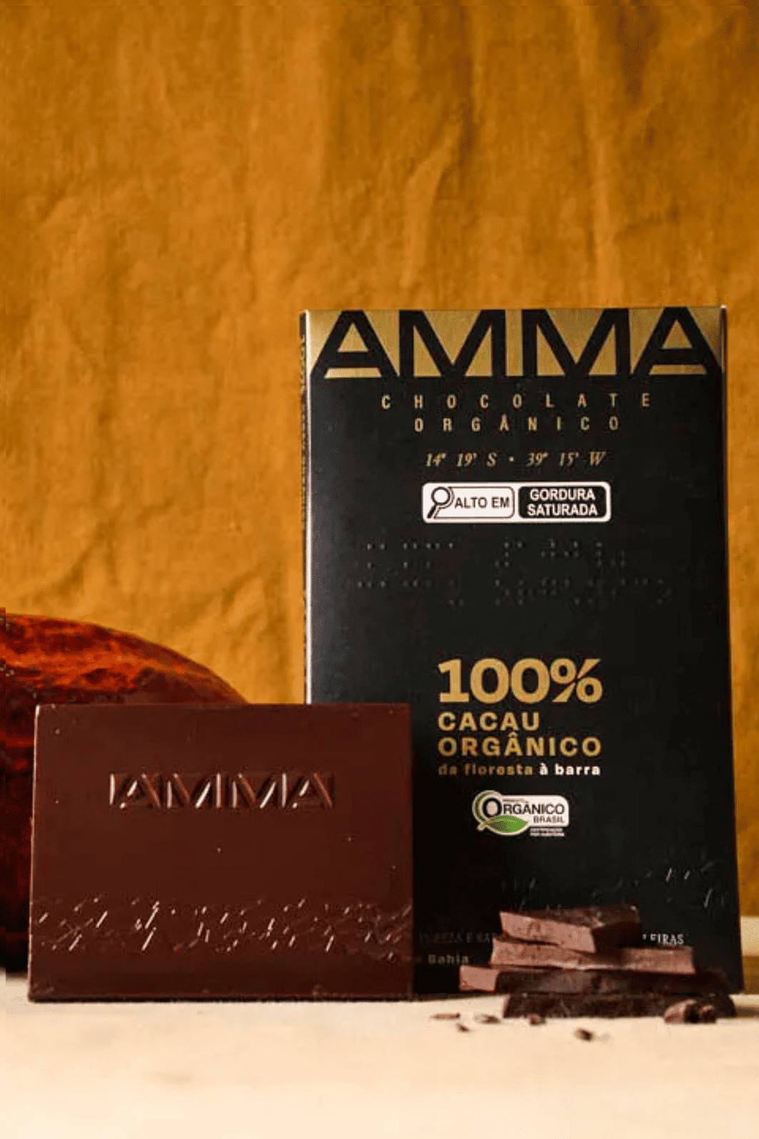Chocolate Orgânico 100% Cacau AMMA - 80g