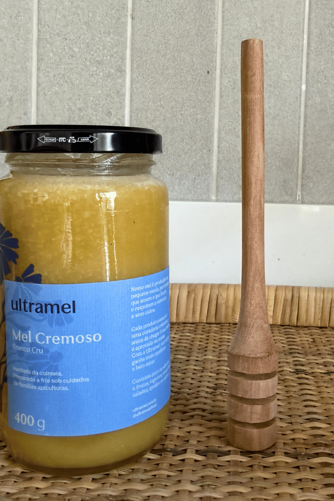 Pegador de Mel em madeira maciça 17cm