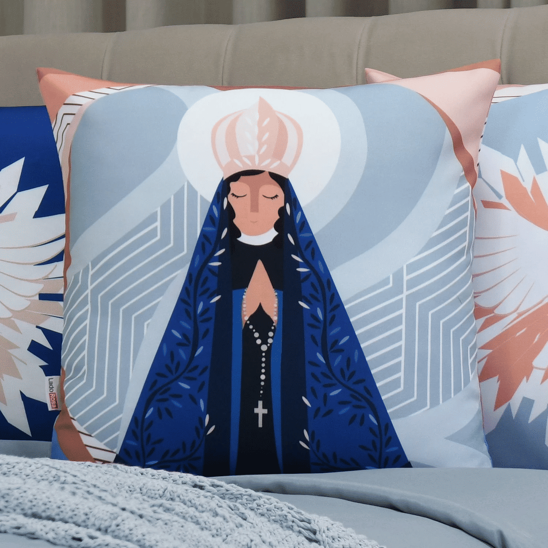 Kit: 4 Capas de Almofada Decorativas Nossa Senhora
