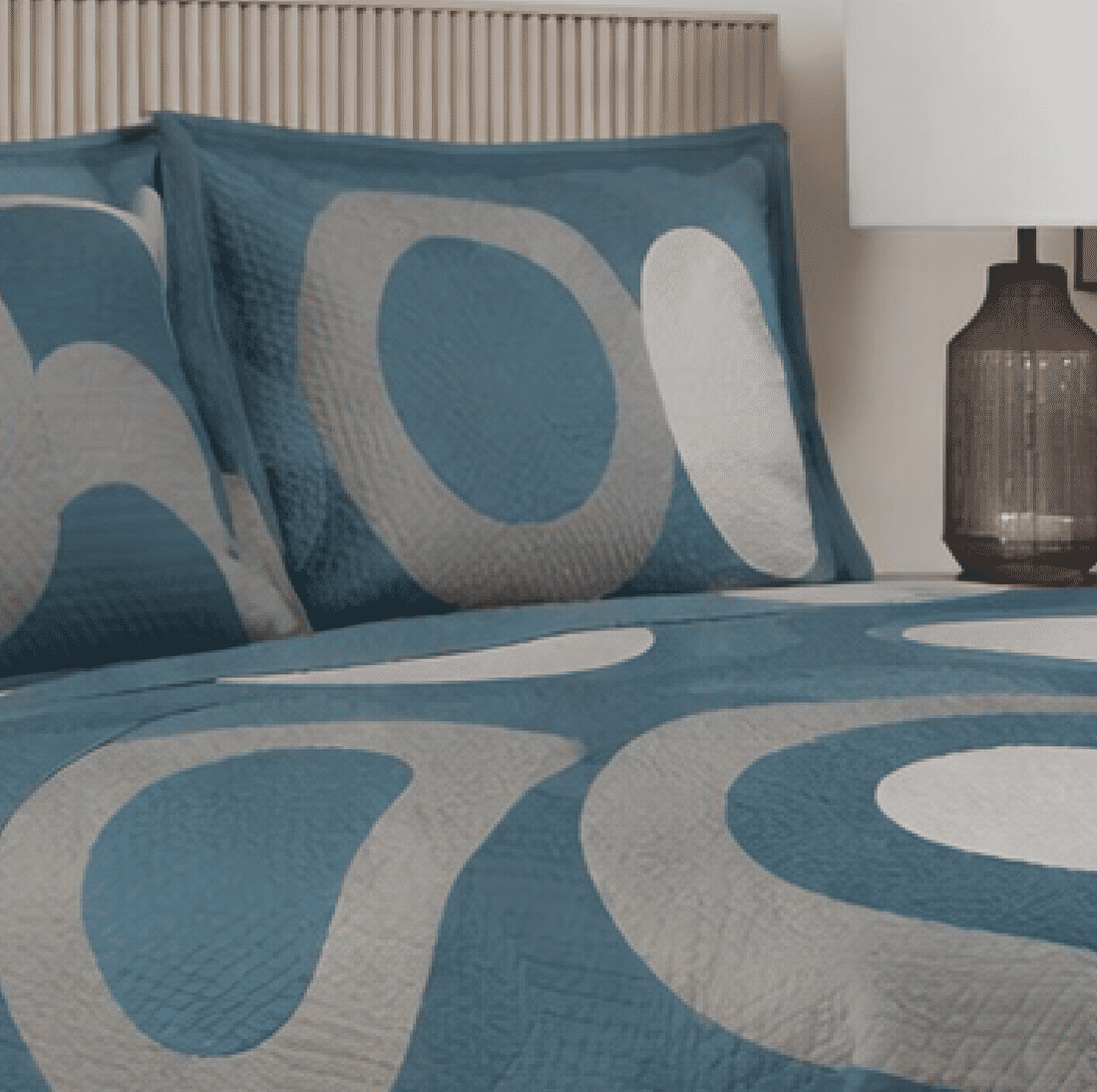 Kit: 1 Cobre-leito Bouti de Microfibra Ultrassonic + Porta-Travesseiros - Thais Azul