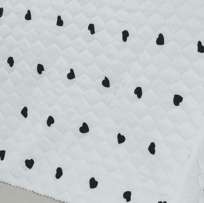 Kit: 1 Cobre-leito Bouti de Microfibra Ultrasonic Estampada + Porta-Travesseiros - Love Black