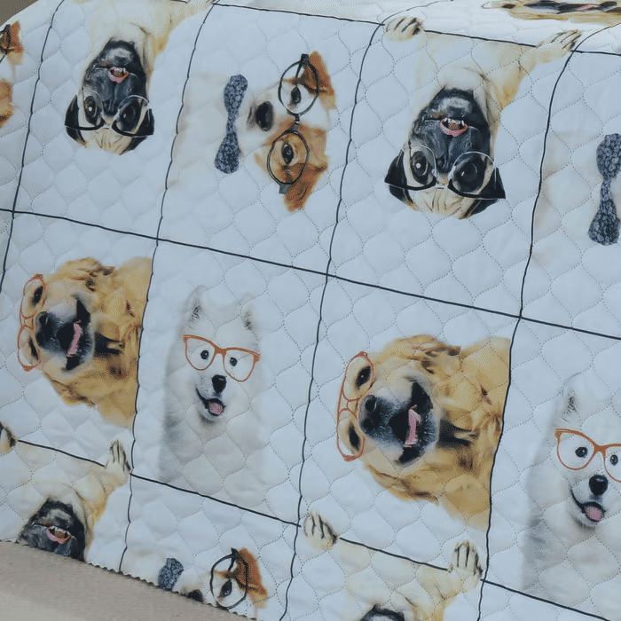 Kit: 1 Cobre-leito Bouti de Microfibra Ultrasonic Estampada + Porta-Travesseiros - Dogs