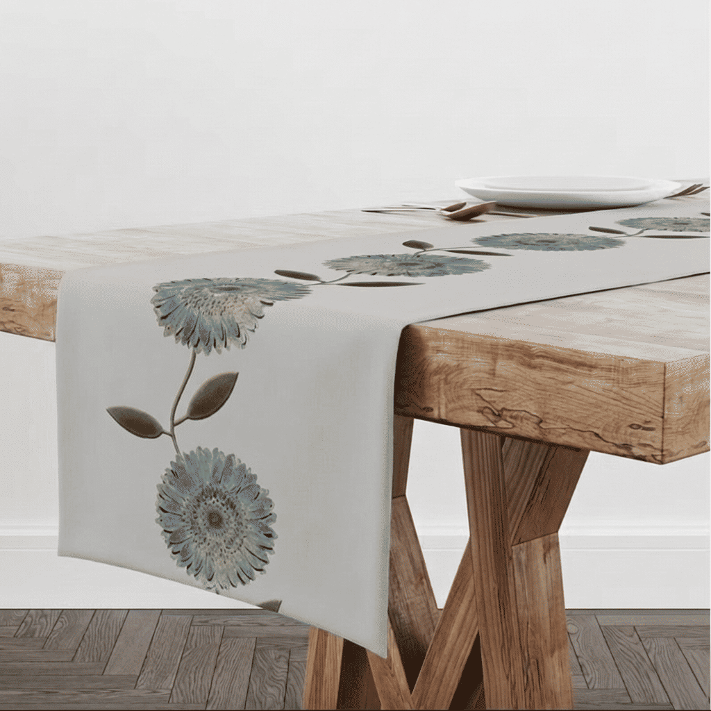 Trilho de Mesa Caminho de Mesa Genova Azul - 50x140cm - Trilho de Mesa Caminho de Mesa Genova Azul - 50x140cm -