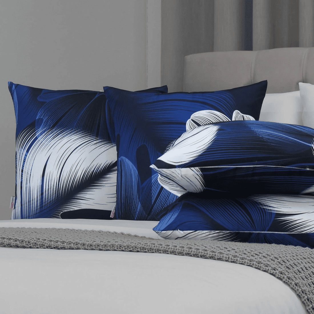 Kit: 4 Capas de Almofada Decorativas Blue Island