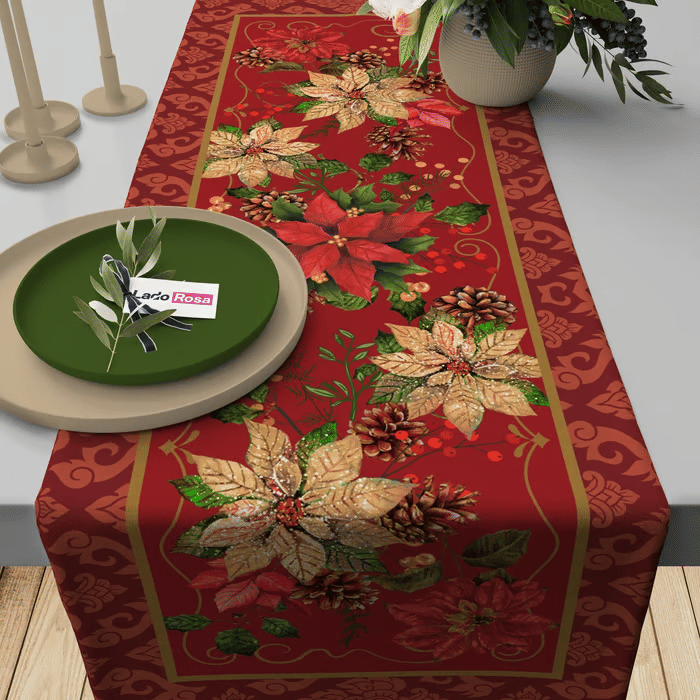 Trilho de Mesa Caminho de Mesa Flor do Natal - 50x140cm Trilho de Mesa Caminho de Mesa Flor do Natal - 50x140cm