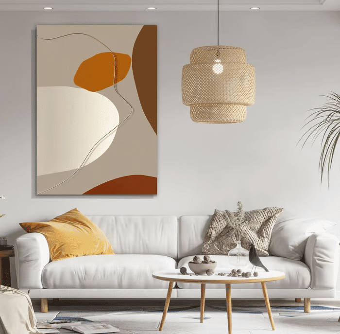 Tela Decorativa Grande Abstrato Tons Bege