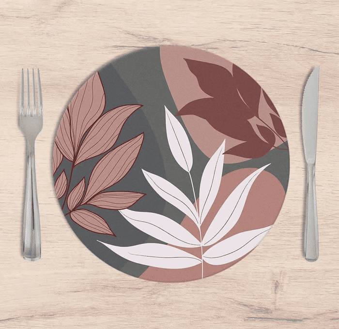 Kit: 4 Capas de Sousplat Redondo Rose Grey Island Kit: 4 Capas de Sousplat Redondo Rose Grey Island