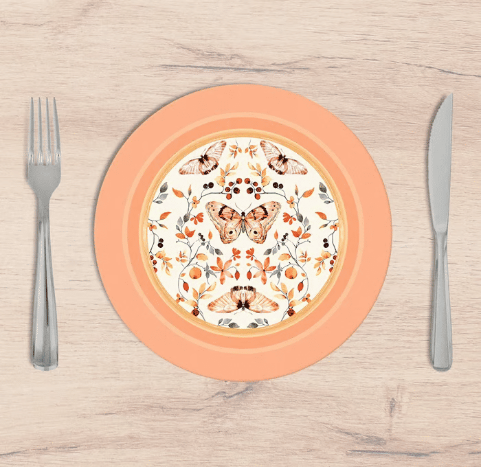 Kit: 4 Capas de SOUSPLAT Redondo Spring Butterfly - 35x35 - Kit: 4 Capas de SOUSPLAT Redondo Spring Butterfly - 35x35 -