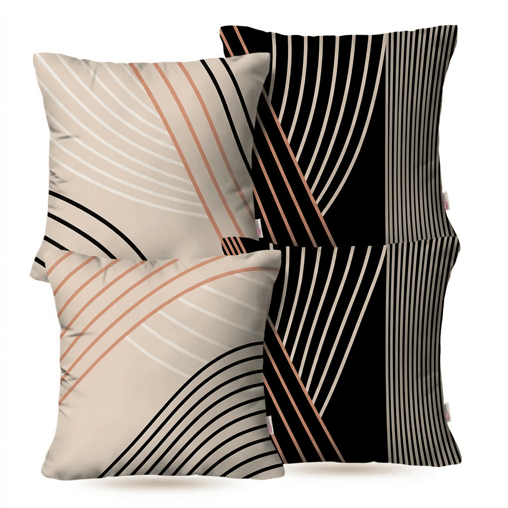 Kit: 4 Capas de Almofada Decorativas Noah Bege 
