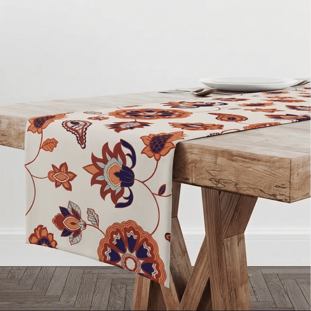 Trilho de Mesa Caminho de Mesa Dara Floral - 50x140cm - Trilho de Mesa Caminho de Mesa Dara Floral - 50x140cm -