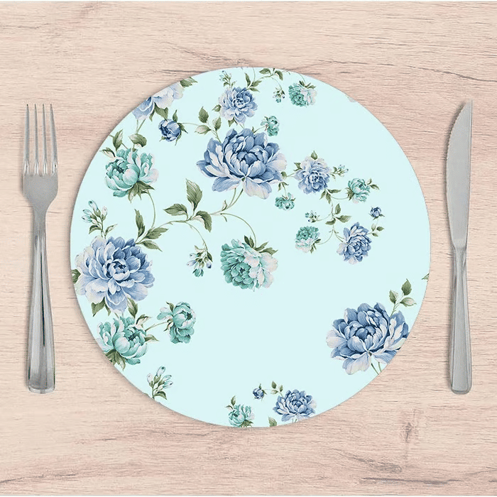 Kit: 4 Capas de SOUSPLAT Redondo Aurora Azul - 35x35 -