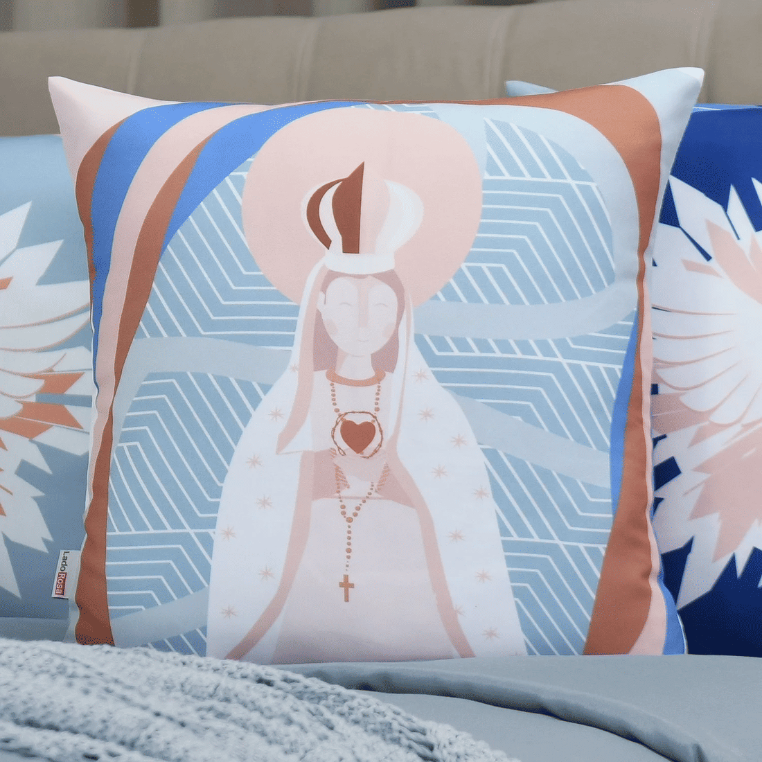 Kit: 4 Capas de Almofada Decorativas Nossa Senhora