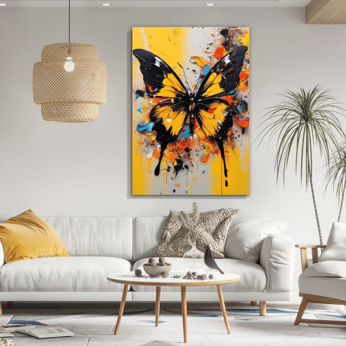 Tela Decorativa Grande Borboleta Amarela