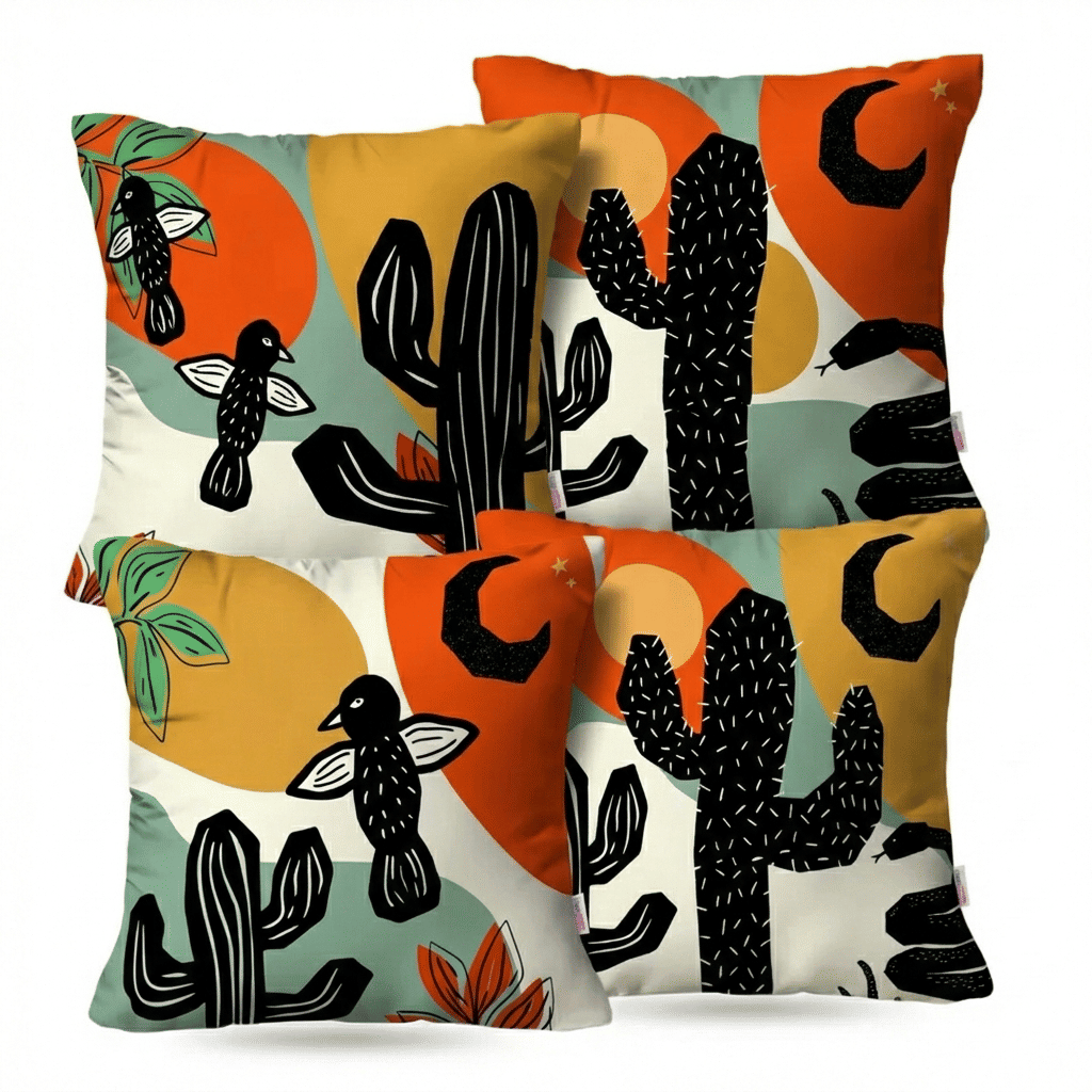 Kit: 4 Capas de Almofada Decorativas Sertao