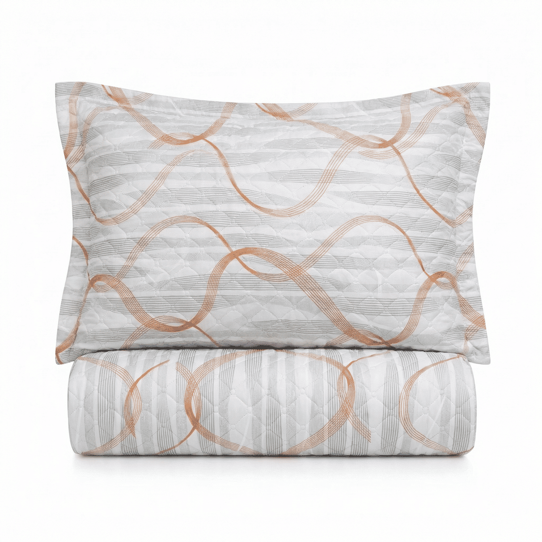 Kit: 1 Cobre-leito Bouti de Microfibra Ultrassonic + Porta-Travesseiros - Carla Cinza