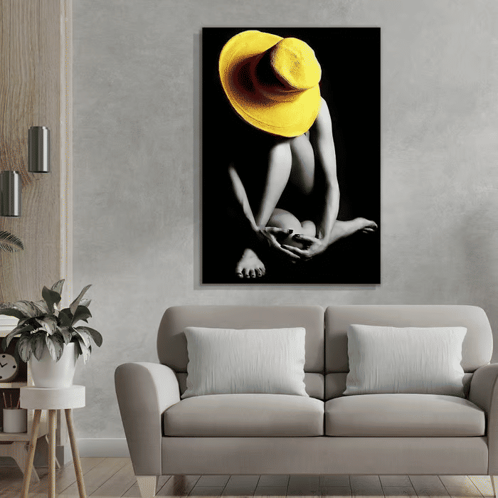 Tela Decorativa Grande Yellow Hat