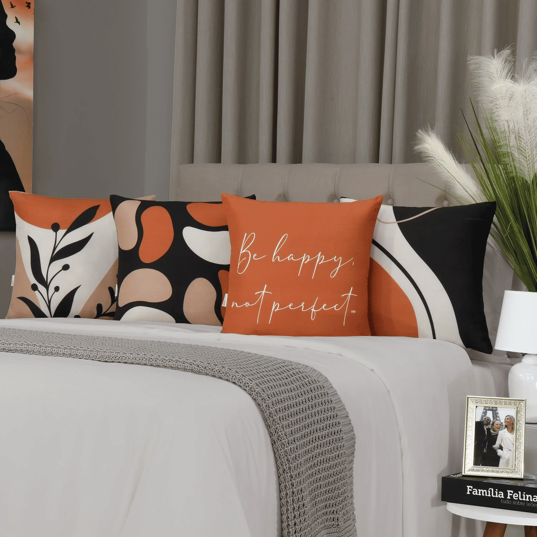 Kit: 4 Capas de Almofada Decorativas Frases Perfect Terracotta Kit: 4 Capas de Almofada Decorativas Frases Perfect Terracotta