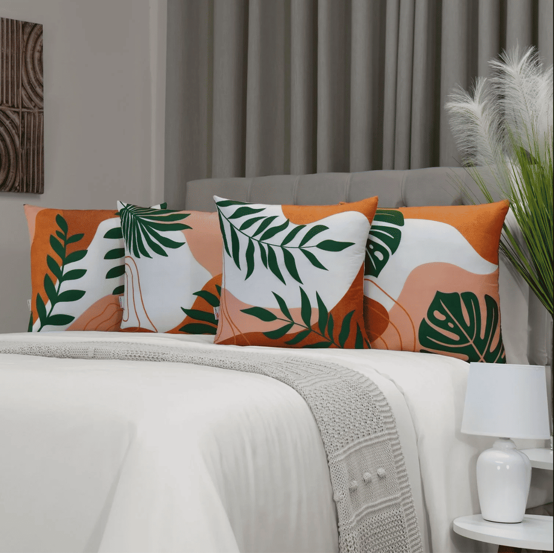 Kit 4 Capas de Almofada Decorativas Brown Island