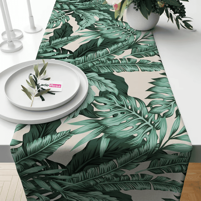 Trilho de Mesa Caminho de Mesa Costela de Adao - 50x140cm - Trilho de Mesa Caminho de Mesa Costela de Adao - 50x140cm -