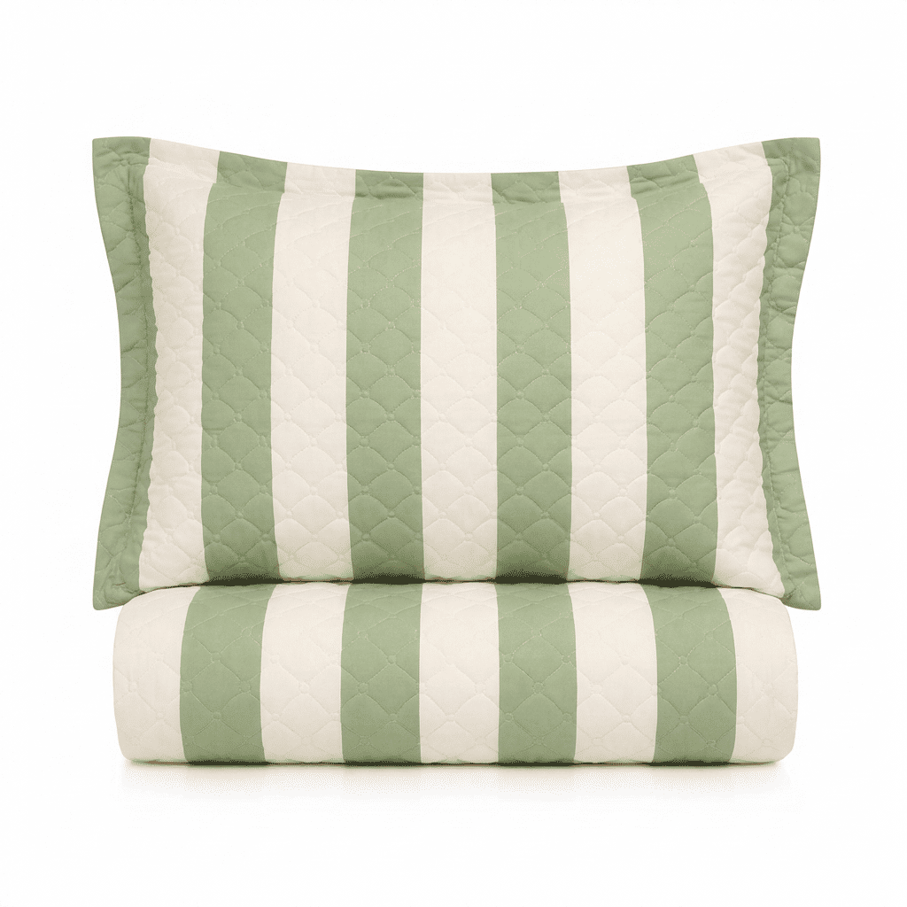 Kit: 1 Cobre-leito Bouti de Microfibra Ultrassonic + Porta-Travesseiros - Lais Verde