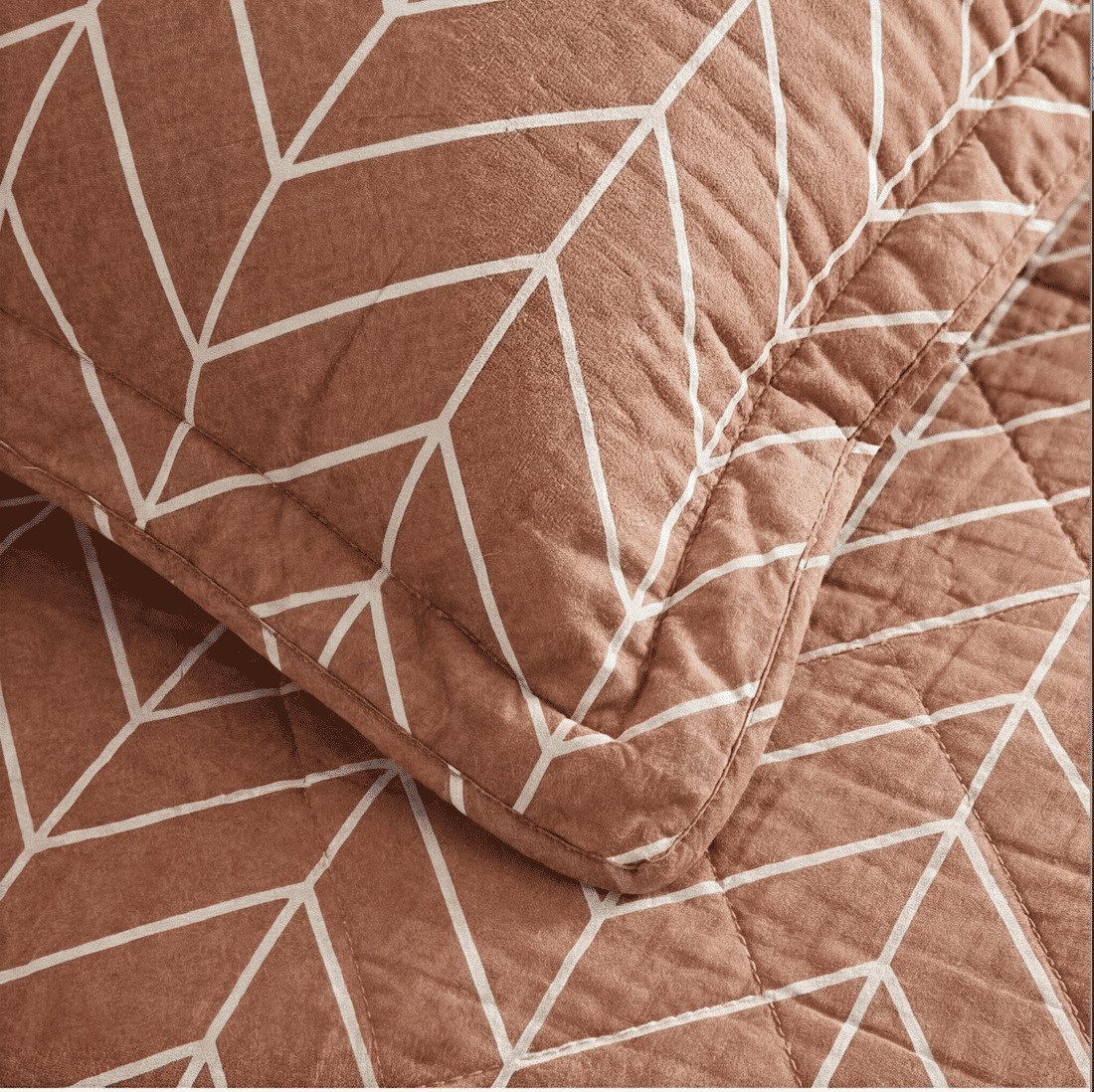 Kit: 1 Cobre-leito Bouti de Microfibra Ultrassonic Estampada + Porta-Travesseiros - Theo Bege