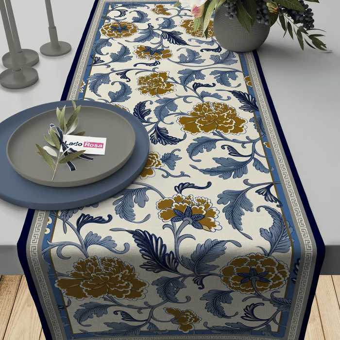 Trilho de Mesa Caminho de Mesa Diala Marinho - 50x140cm - Trilho de Mesa Caminho de Mesa Diala Marinho - 50x140cm -