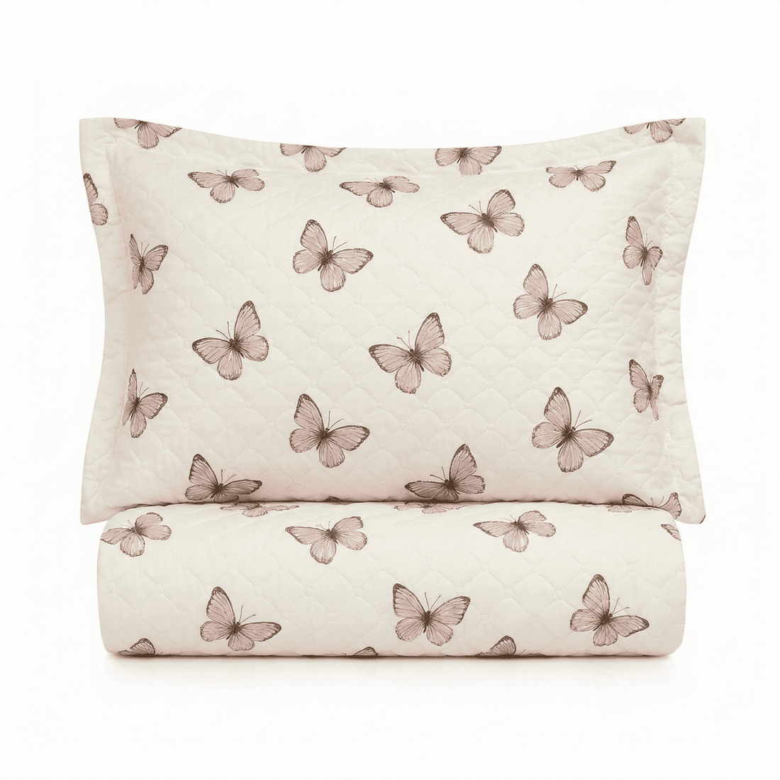 Kit: 1 Cobre-leito Bouti de Microfibra Ultrassonic + Porta-Travesseiros - Tereza Bege Kit: 1 Cobre-leito Bouti de Microfibra Ultrassonic + Porta-Travesseiros - Tereza Bege