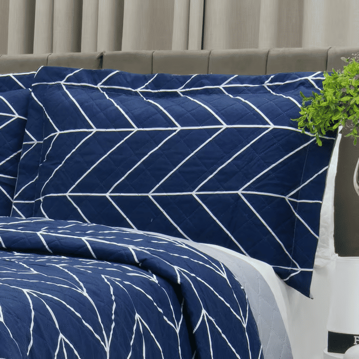 Kit: 1 Cobre-leito Bouti de Microfibra Ultrassonic Estampada + Porta-Travesseiros - Theo Marinho