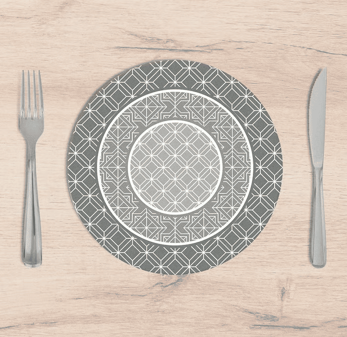 Kit: 4 Capas de SOUSPLAT Redondo Classic Gray - 35x35 - Kit: 4 Capas de SOUSPLAT Redondo Classic Gray - 35x35 -