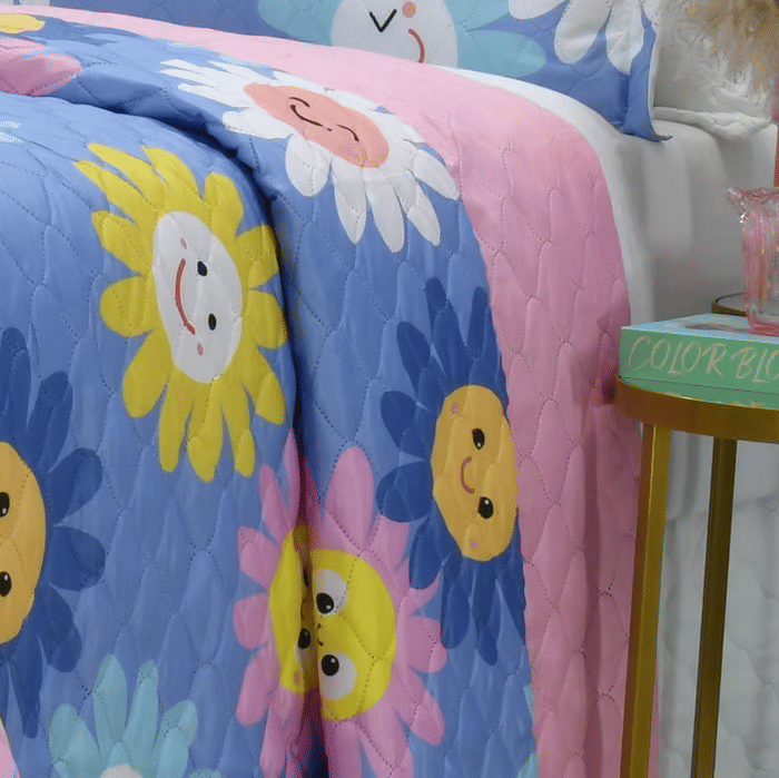 Kit: 1 Cobre-leito Bouti de Microfibra Ultrasonic Estampada + Porta-Travesseiros - Martina