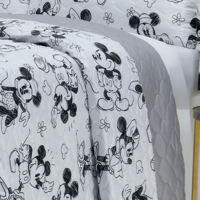Kit:1 Cobre-leito Bouti de Microfibra Ultrassonic Estampa + Porta-Travesseiros - Infantil Mickey e Minnie