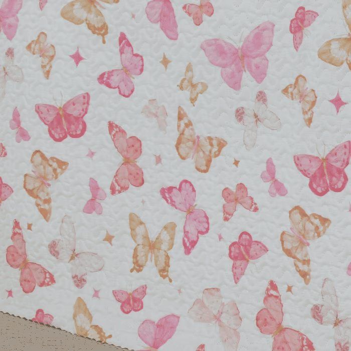 Kit: 1 Cobre-leito Bouti de Microfibra Ultrassonic Estampada + Porta-Travesseiros - Iris Rosa