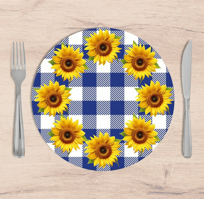 Kit: 4Capas de SOUSPLAT Redondo Junina Azul - 35x35 Kit: 4Capas de SOUSPLAT Redondo Junina Azul - 35x35