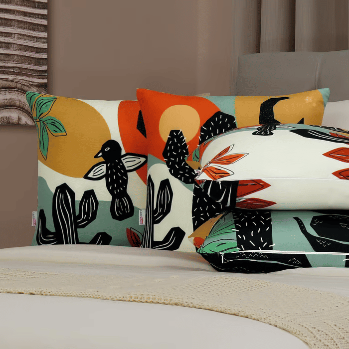 Kit: 4 Capas de Almofada Decorativas Sertao