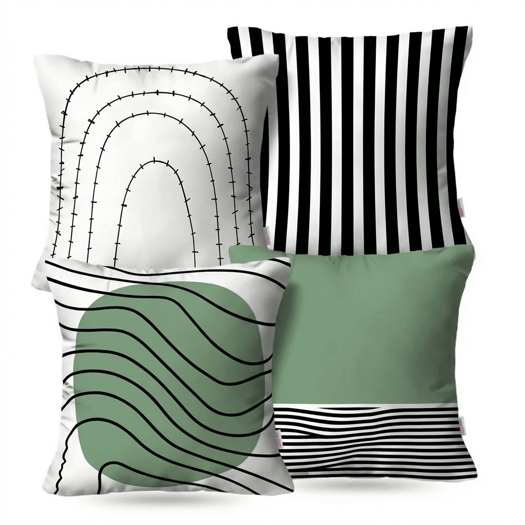 Kit: 4 Capas de Almofada Decorativas Oulu Verde