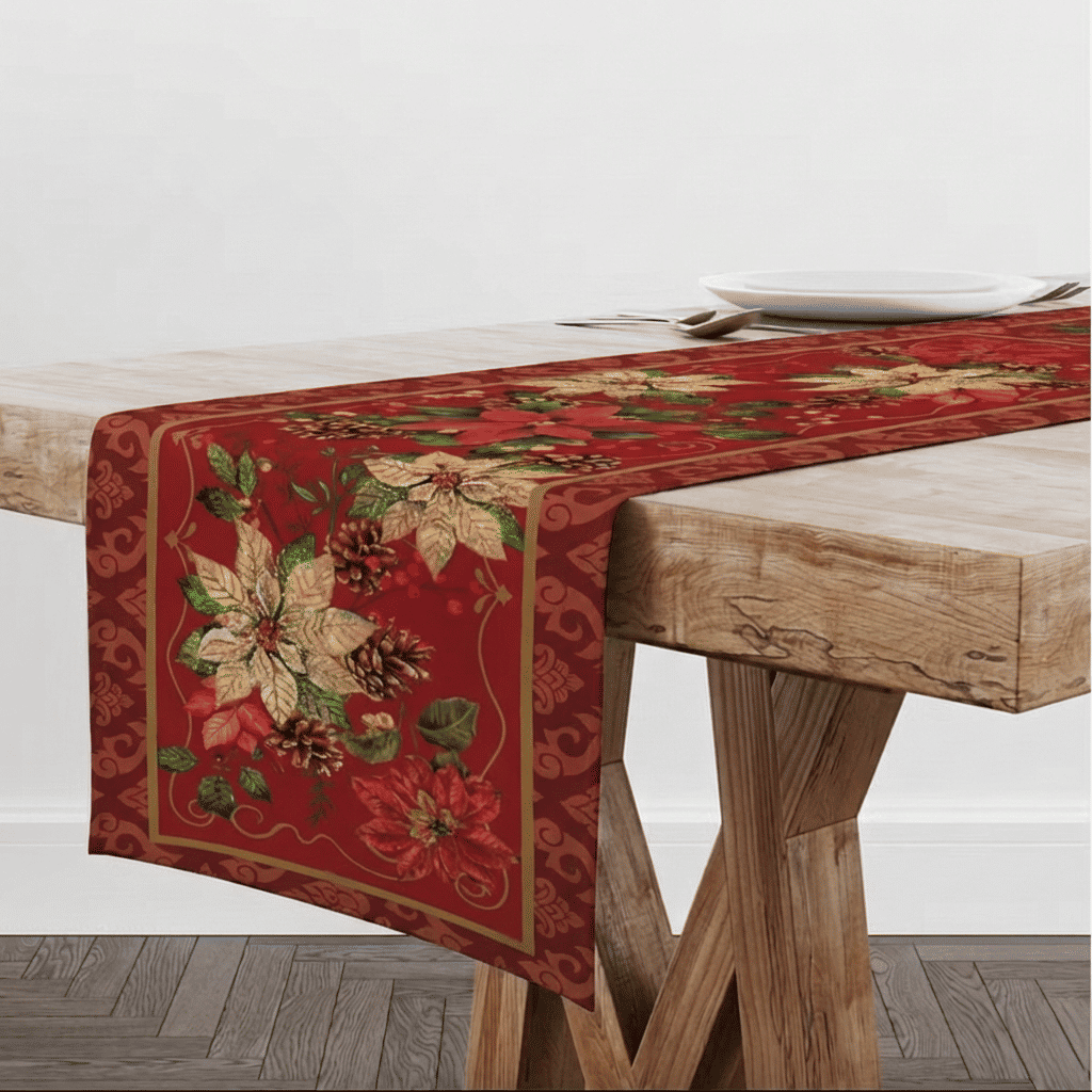 Trilho de Mesa Caminho de Mesa Flor do Natal - 50x140cm 