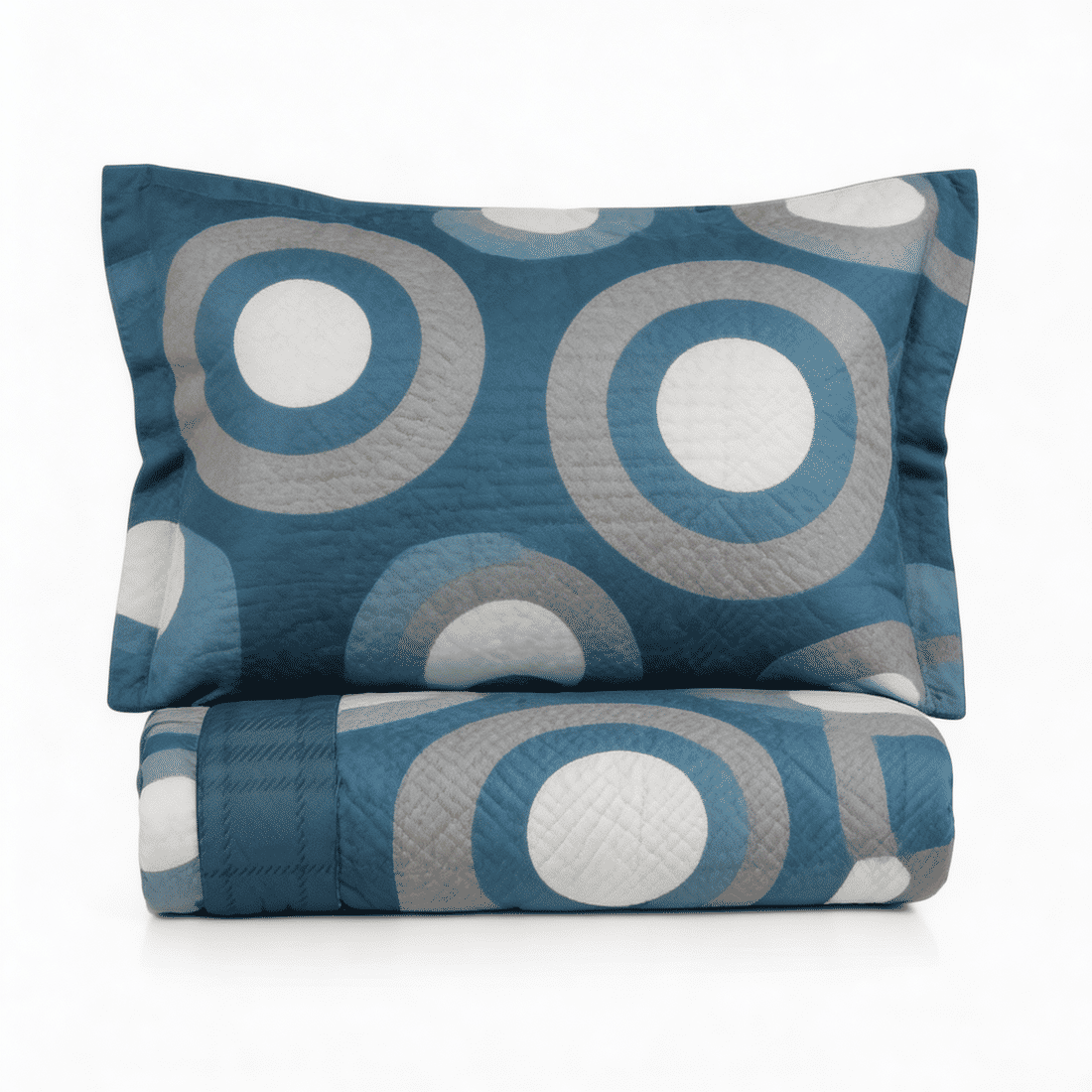 Kit: 1 Cobre-leito Bouti de Microfibra Ultrassonic + Porta-Travesseiros - Thais Azul