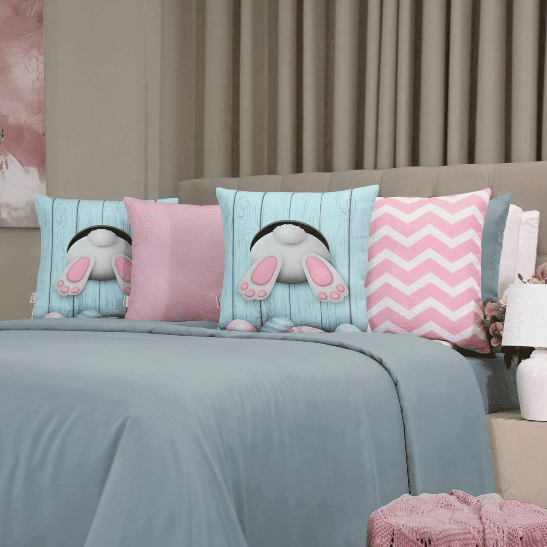 Kit: 4 Capas de Almofada Decorativas Pascoa Pasqua Kit: 4 Capas de Almofada Decorativas Pascoa Pasqua