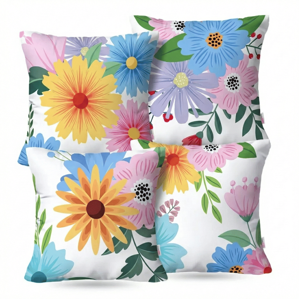 Kit: 4 Capas de Almofada Decorativas Evelyn Branco