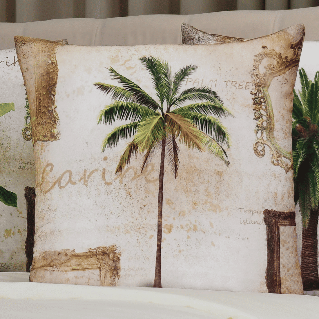 Kit: 4 Capas de Almofada Decorativas Tropical Sand