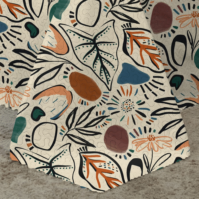 Kit: 1 Cobre-leito Bouti de Microfibra Ultrasonic Estampada + Porta-Travesseiros - Jasper Bege Kit: 1 Cobre-leito Bouti de Microfibra Ultrasonic Estampada + Porta-Travesseiros - Jasper Bege