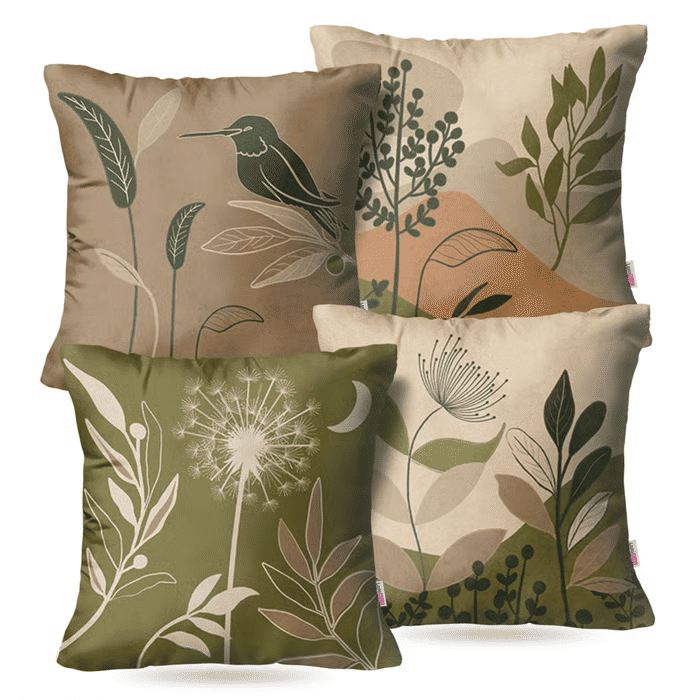 Kit: 4 Capas de Almofadas Decorativas Birdies