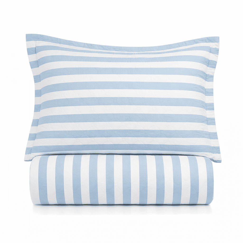 Kit: 1 Cobre-leito Bouti de Microfibra Ultrassonic + Porta-Travesseiros - Marcia Azul