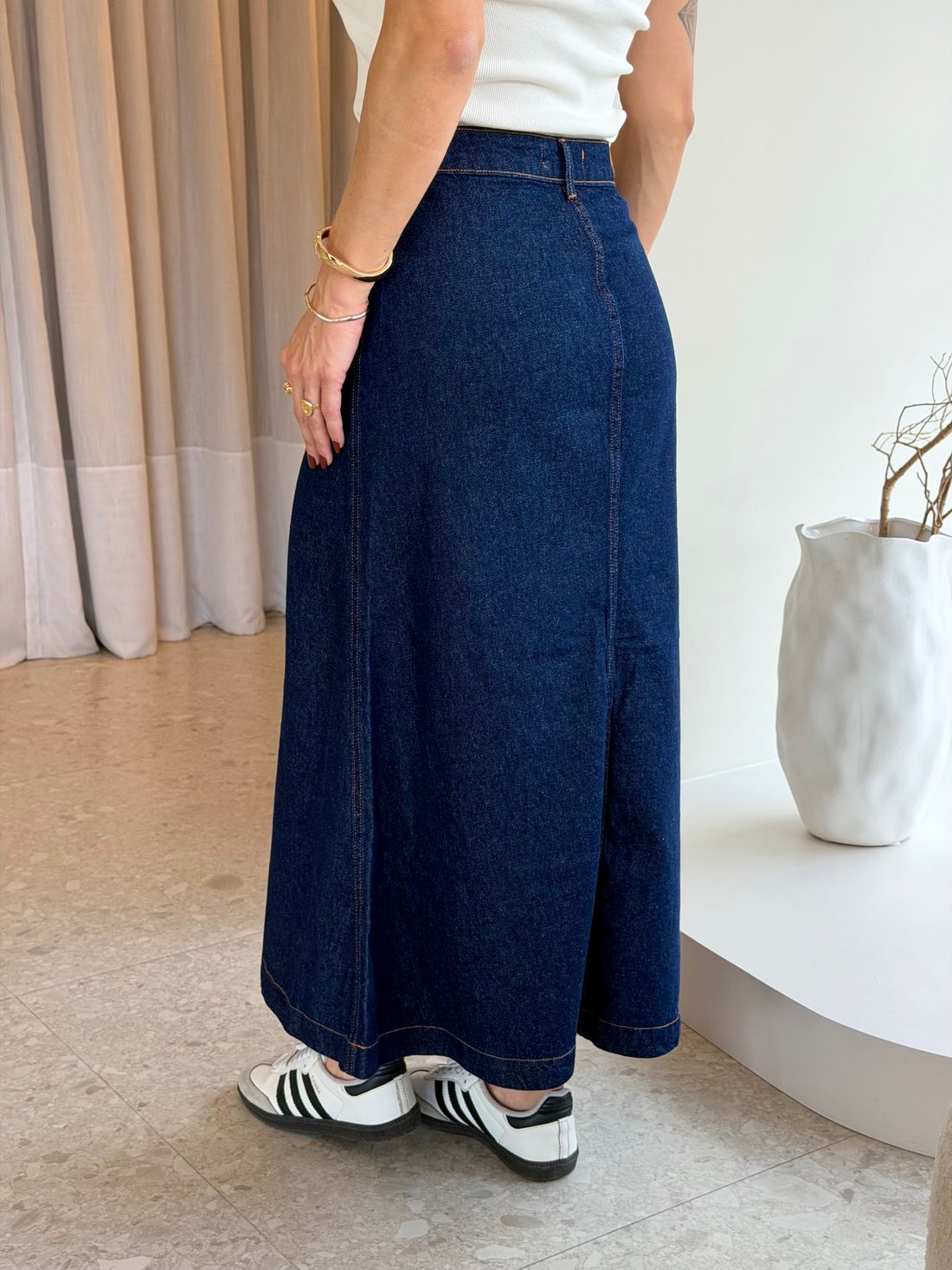 Saia Jeans Midi Jorgiana