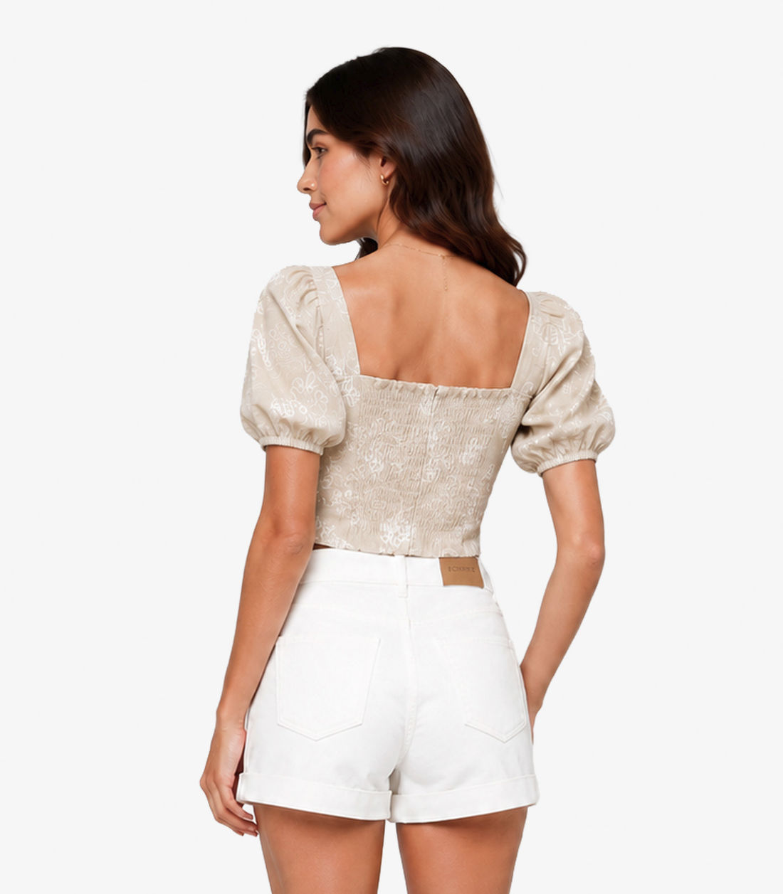 Blusa Feminina Com Manga Bufante e Bordado Minty Blusa Feminina Com Manga Bufante e Bordado Minty