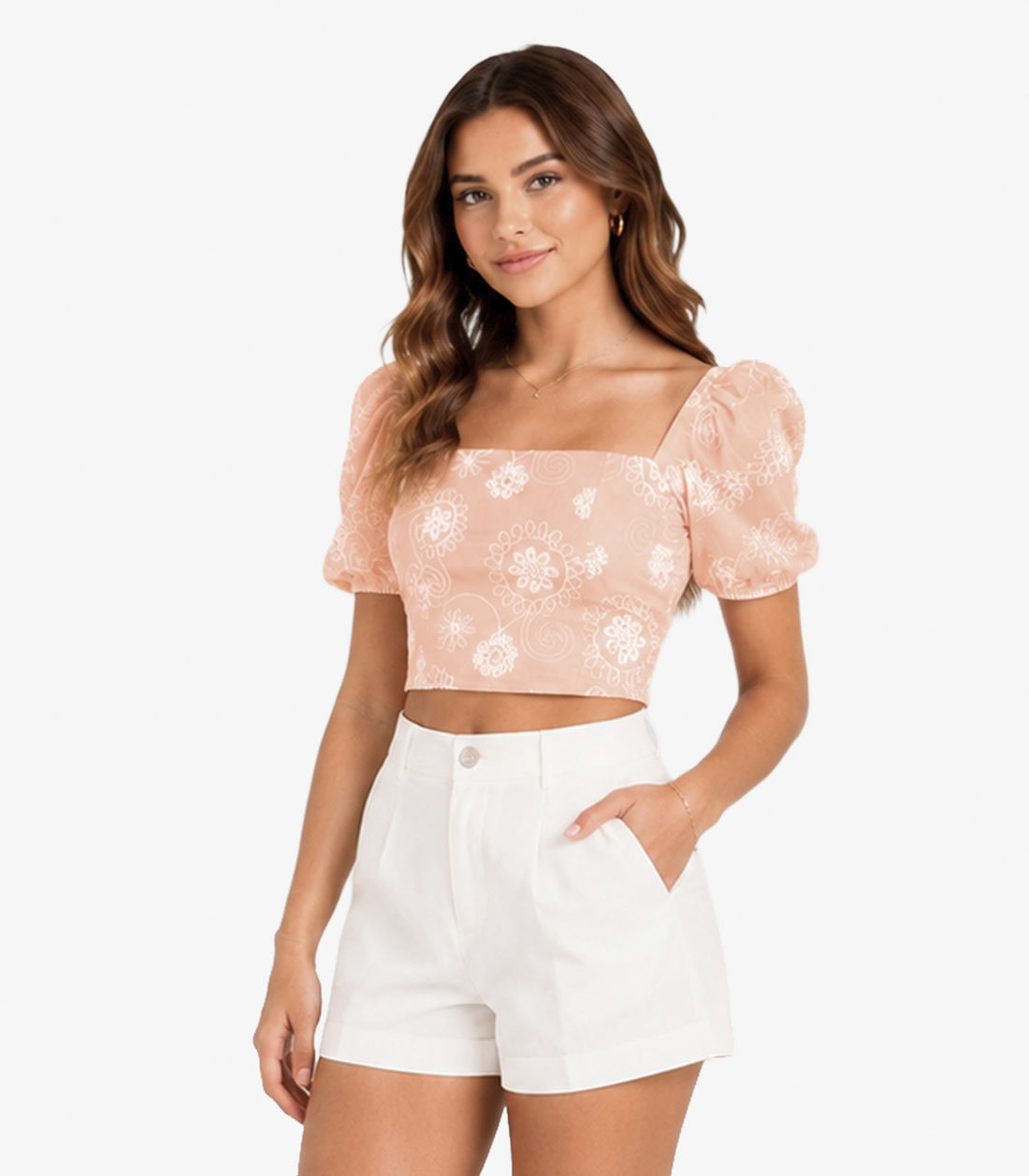 Blusa Feminina Com Manga Bufante e Bordado Minty Blusa Feminina Com Manga Bufante e Bordado Minty