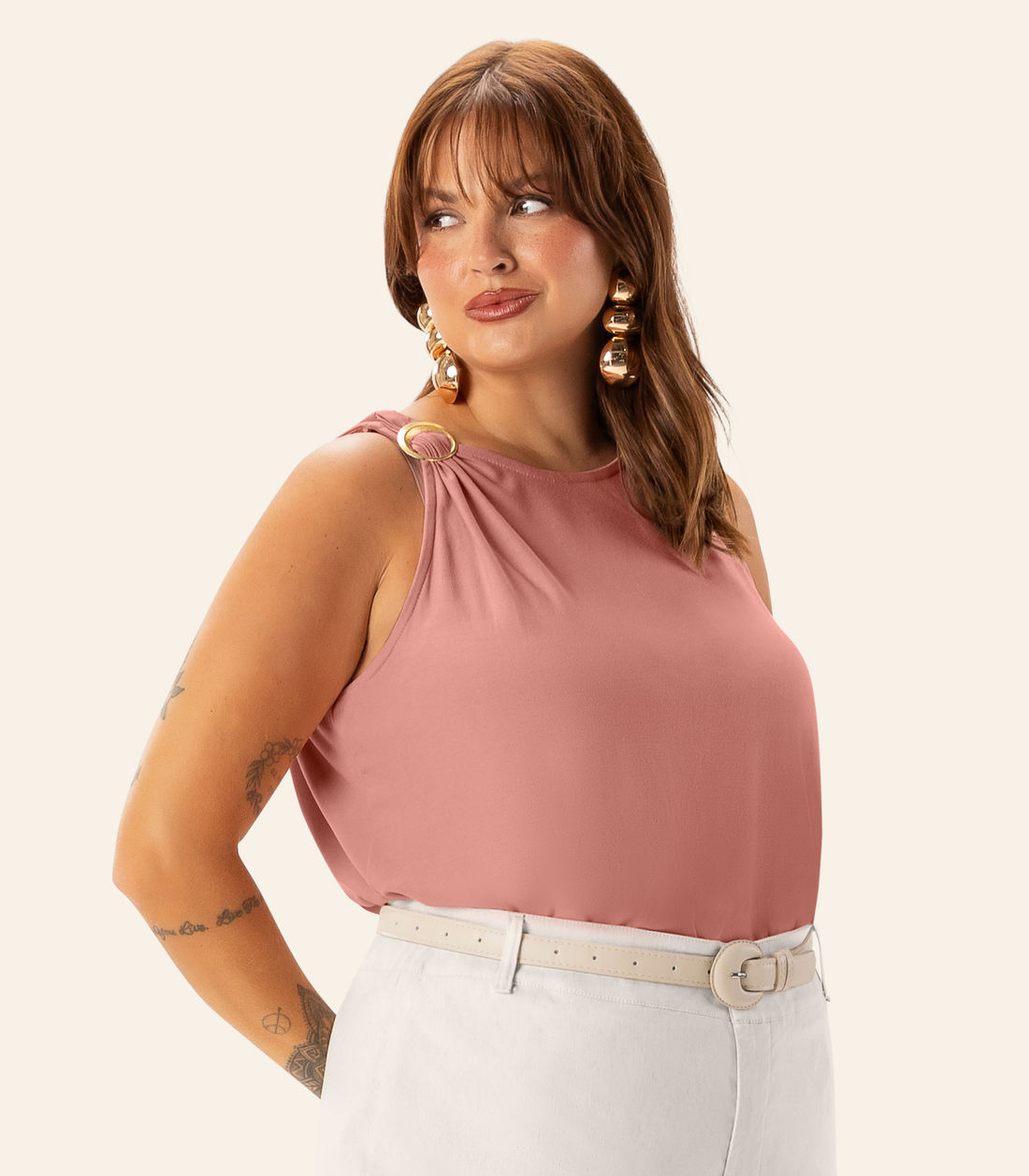 Regata Feminina Plus Com Aviamento Secret Glam Regata Feminina Plus Com Aviamento Secret Glam