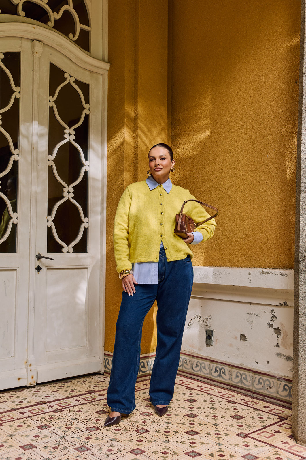 Calça Jeans Cintura Cruzada Plus Size Maria Laura