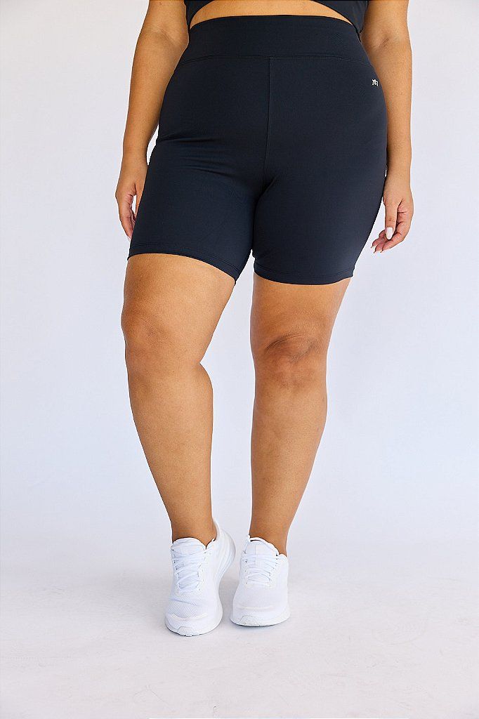 Bermuda Fitness Plus Size Preta
