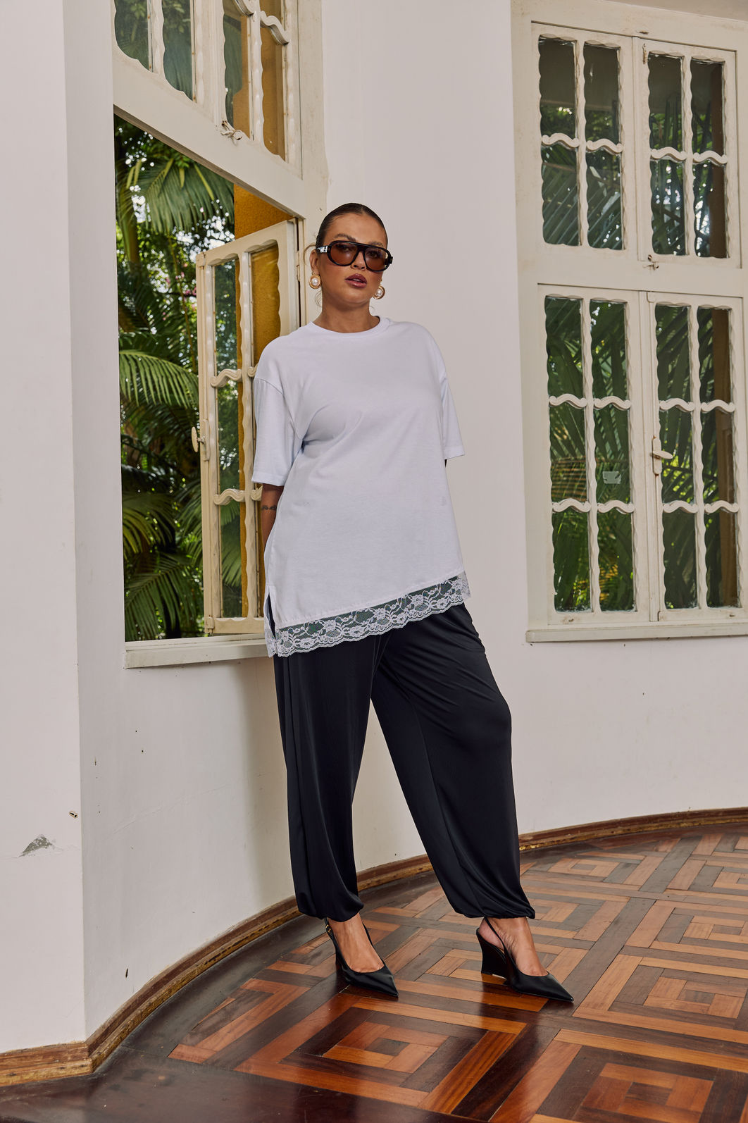 Blusa Rosana Com Renda Branca Blusa Rosana Com Renda Branca